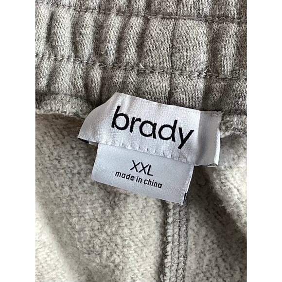 Brady Men's Tapered Leg Wordmark Fleece Pants Drawstring Gray Size 2XL - Picture 5 of 10